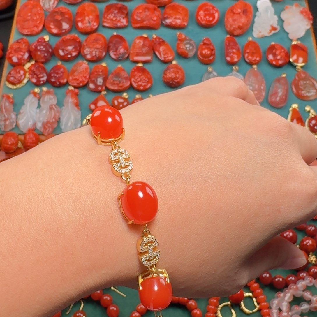 南红玛瑙南红银S925镶嵌