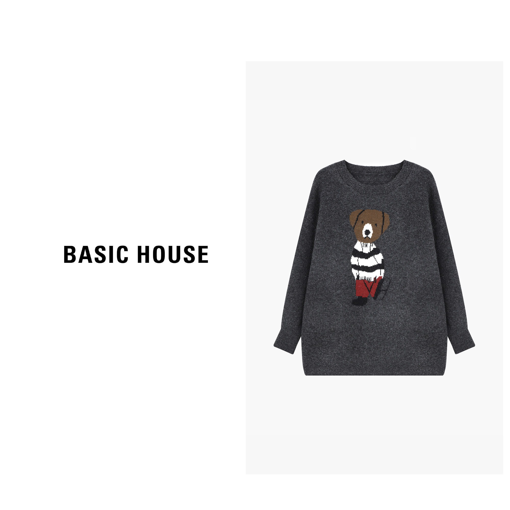 Basic House/百家好冬季休闲女士时尚百搭设计毛衣-B0625B5SBH2