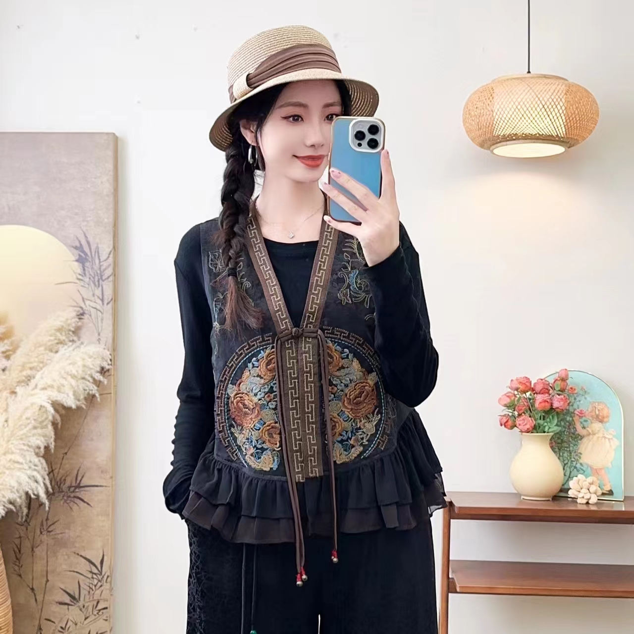 工厂特价捡漏格格服旗袍连衣裙时尚百搭复古印花民族风拼接绣花