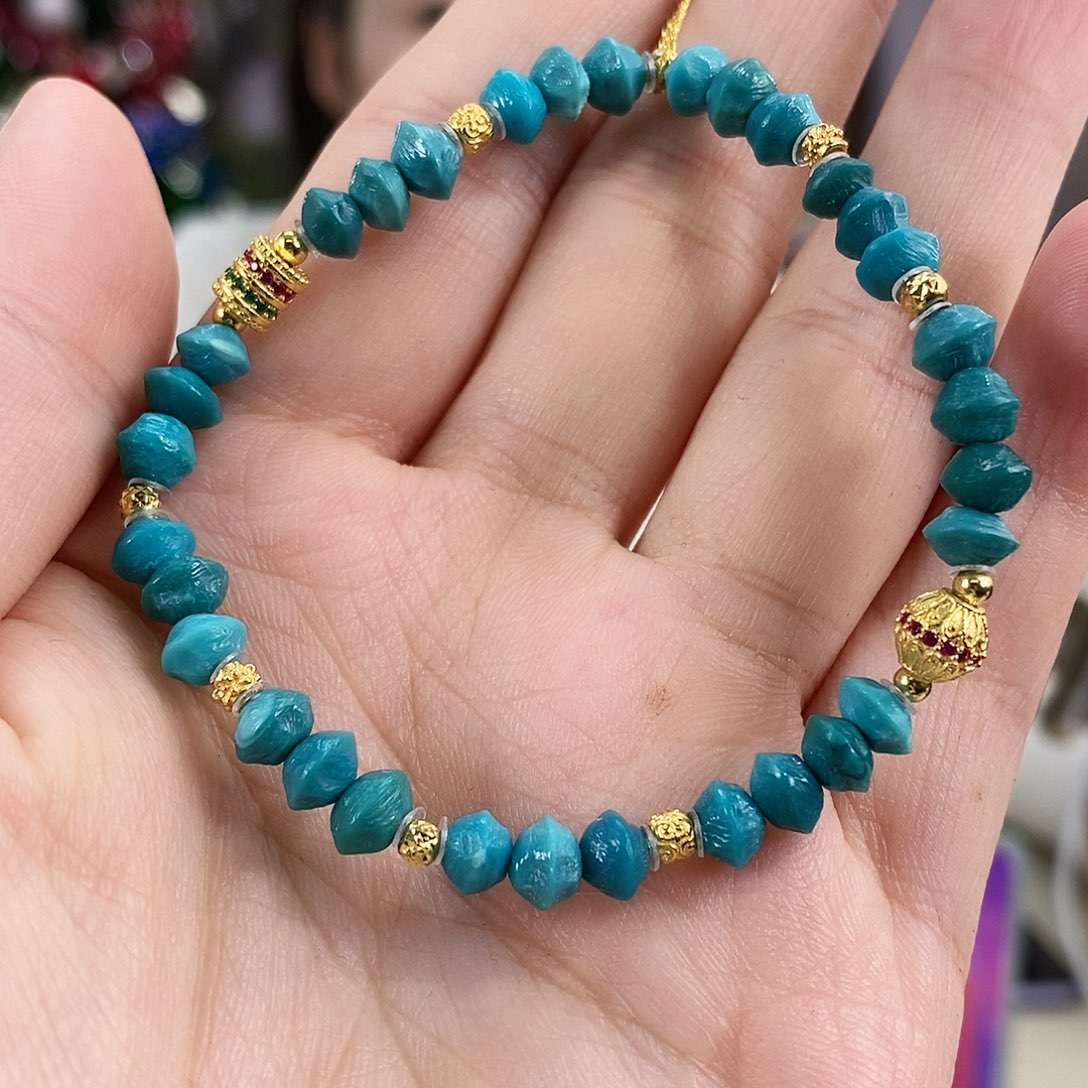 绿松石银S925镀金镶嵌珠宝奇石