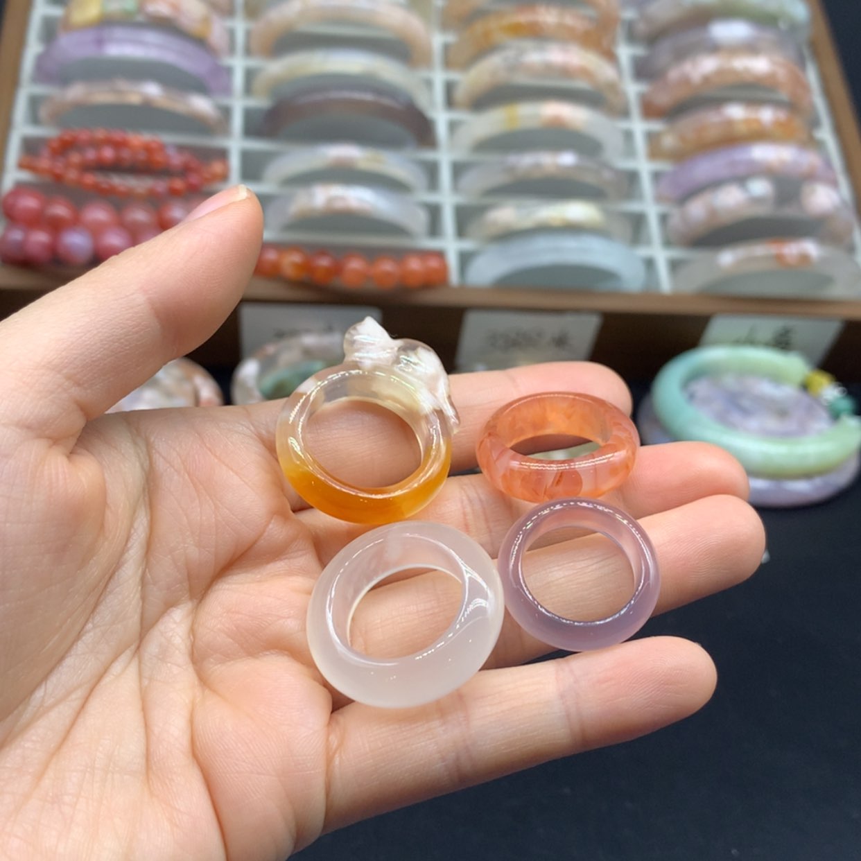 【闪购商品】玛瑙/玉髓戒指未镶嵌发一个