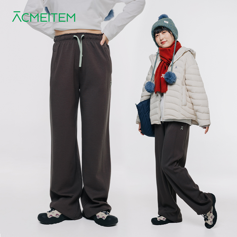 ACMEITEM爱棵米 秋冬新款针织直筒长裤柔软休闲宽松裤子女士