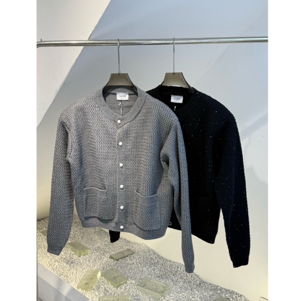 秋冬满天星加厚毛针织衫圆领长袖老钱风开衫外套针织衫男M20176