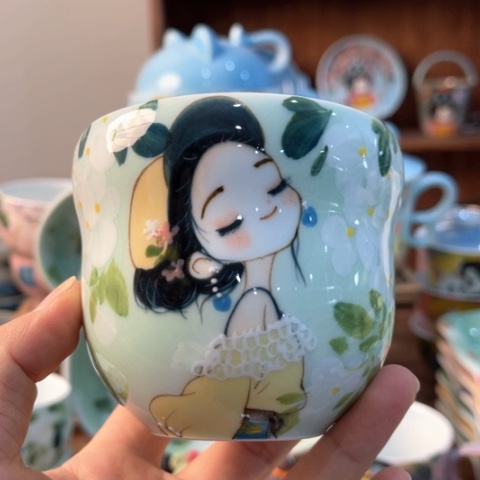 炉景德镇釉下手绘陶瓷 