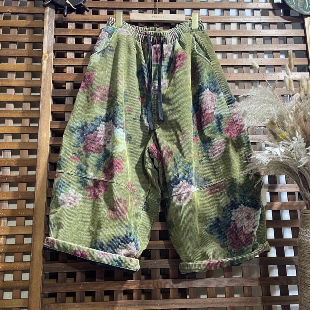 休闲炒色个性阔腿灯芯绒棉裤裤长85臀围148