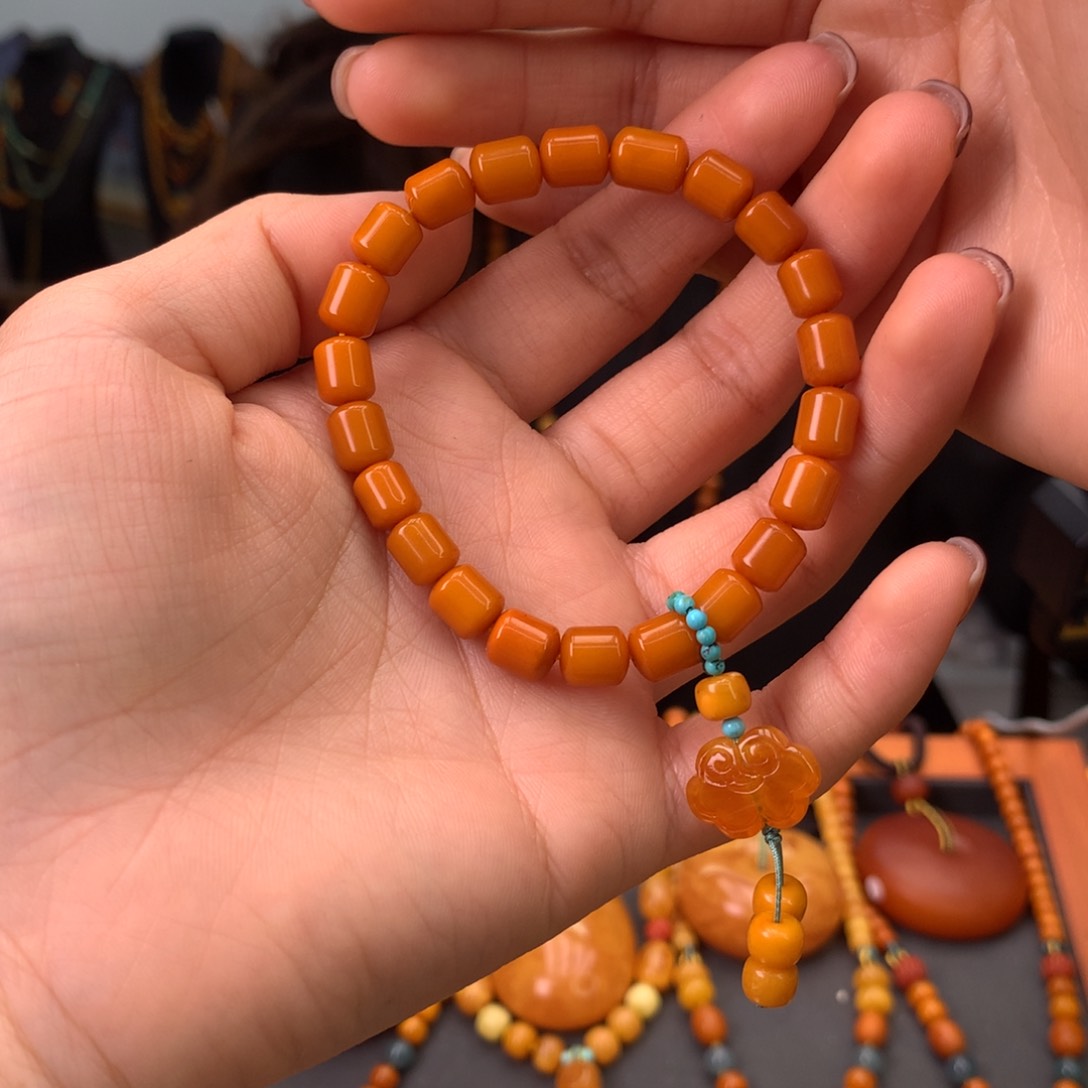 蜜蜡手串未镶嵌天然