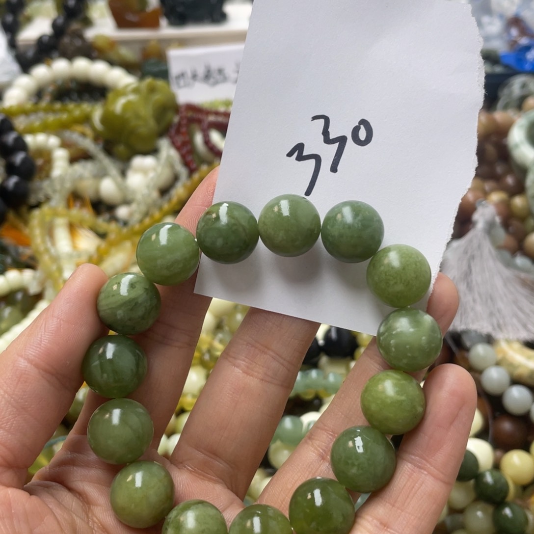 蛇纹石玉手链合金