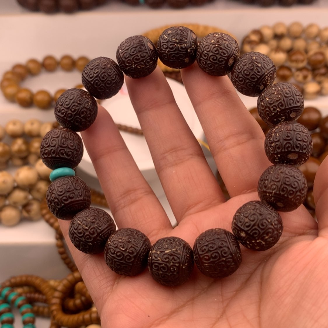 【闪购商品】紫金鼠手串雕刻回文练手款14