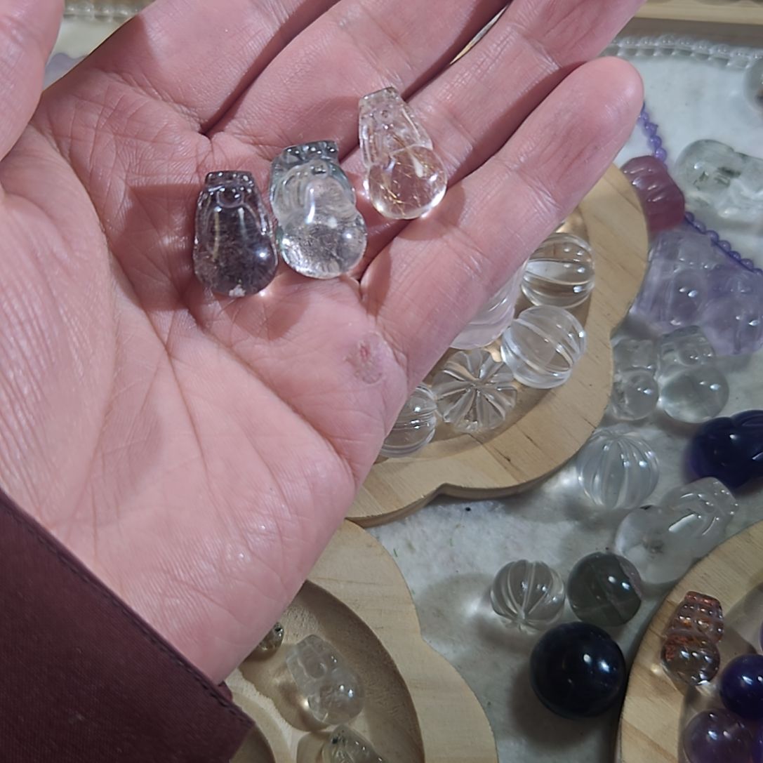 月***茶水晶颈饰未镶嵌水晶