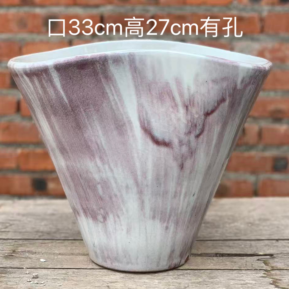 19粗陶复古气泡釉法师绿植花盆