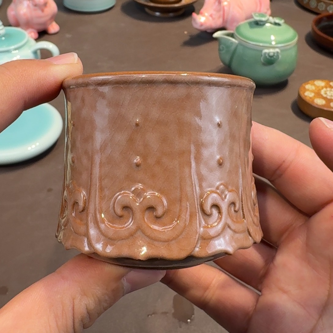 杯龙泉青瓷茶具微瑕