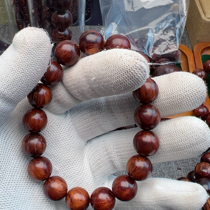 平***乐木海南红降花梨公1.2圆珠福利款