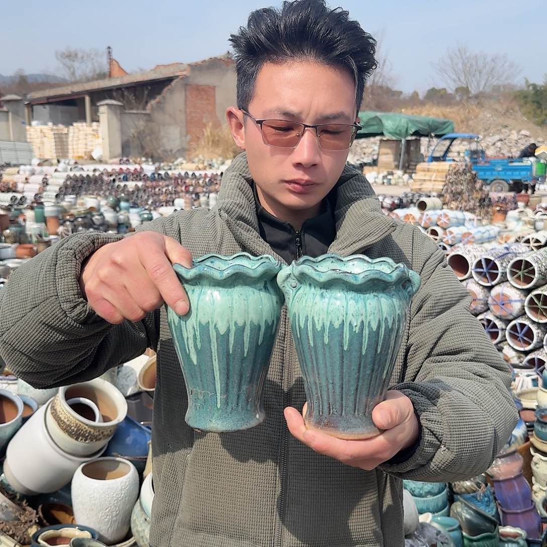 紫砂花盆瑕疵08两个两个