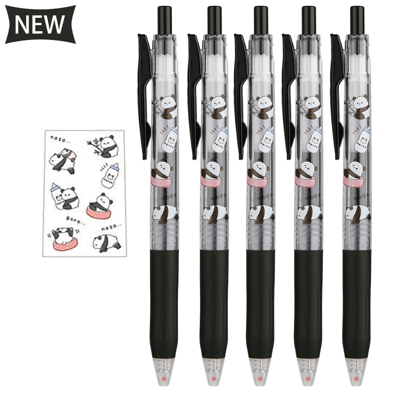 直播专属 ZEBRA斑马JJ15限定熊猫中性笔黑色按动速干水笔0.5mm