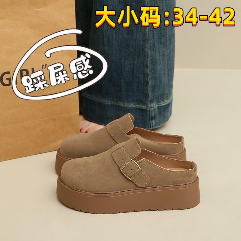 勃肯鞋女大码41-43不显脚大外穿包头半拖鞋女鞋包头半拖鞋女外穿