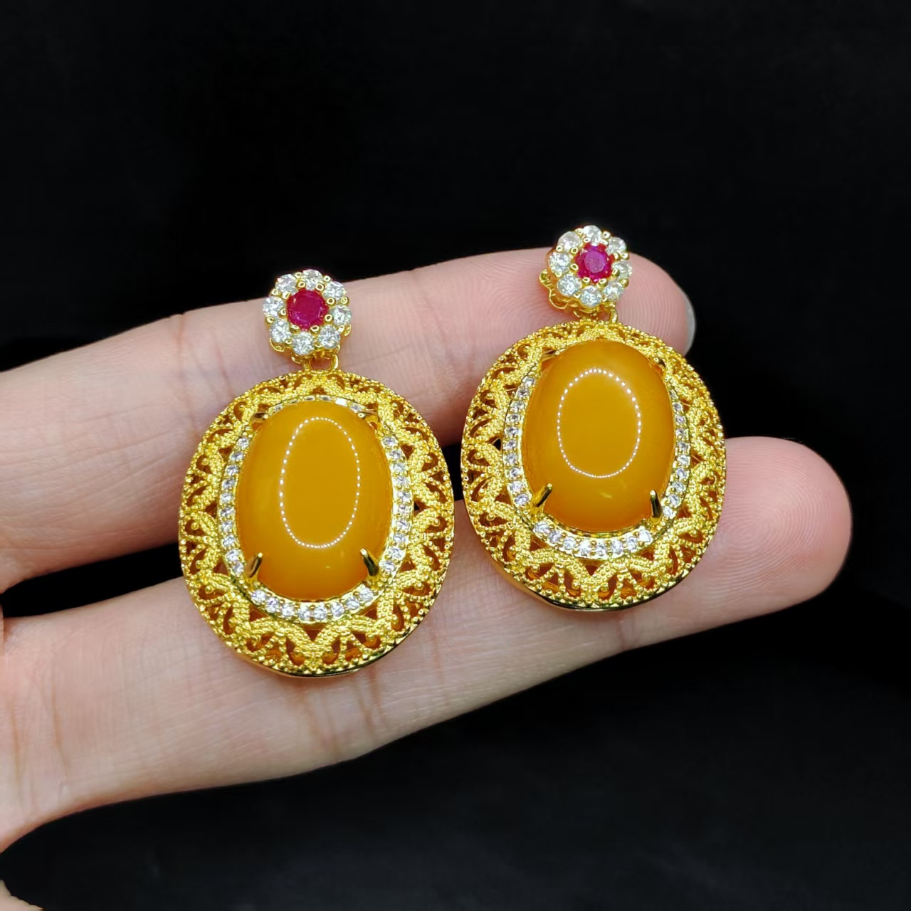 【康康严选】蜜蜡鸽子蛋面吊坠赠链X9【多样性发其一】约17-12-7mm