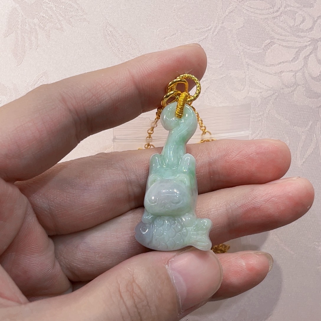 翡翠合金吊坠(赠链)代编织