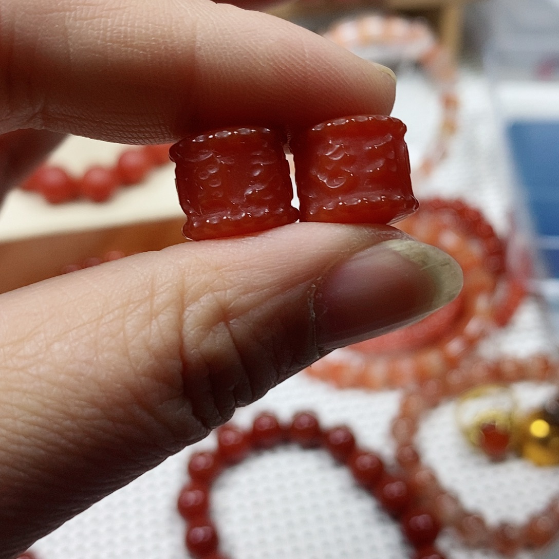 南红玛瑙未镶嵌单珠卡12