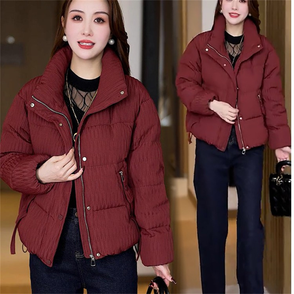 时尚小香风棉服女加绒保暖2025冬季新款洋气百搭短款棉衣棉袄外套