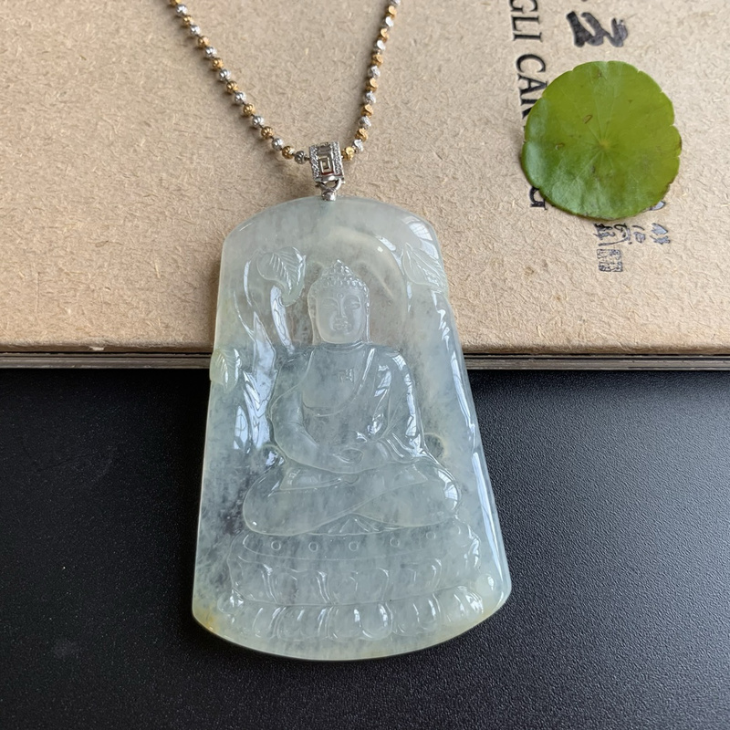 缅甸翡翠吊坠《佛观天象》S93