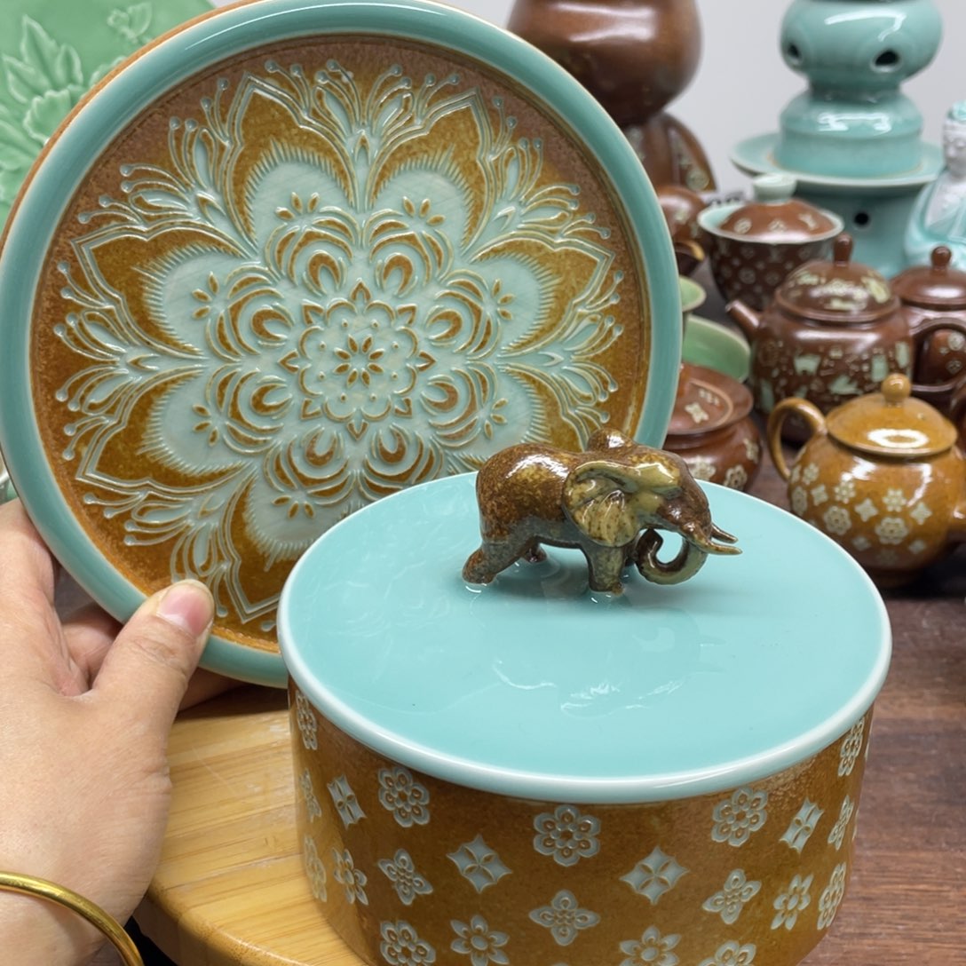 微瑕特价茶叶罐+壶承