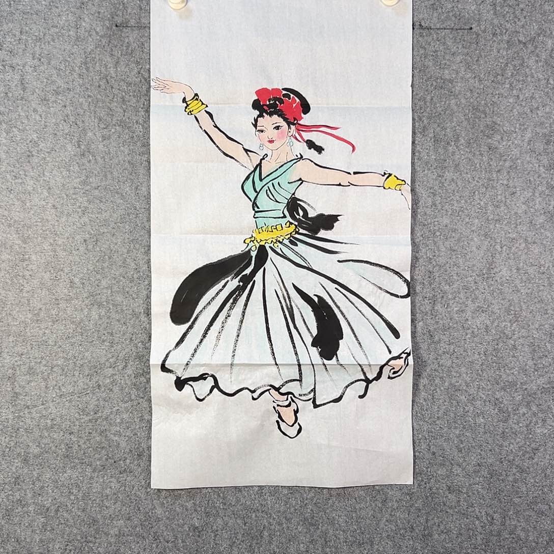 国画353 花鸟在树丛的顶端鸣叫叫声