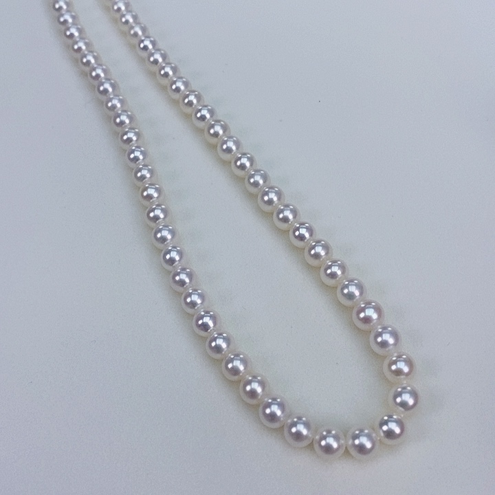 淡水珍珠颈饰银S925镶嵌6-6.5正圆无核冷白极强光毕业级