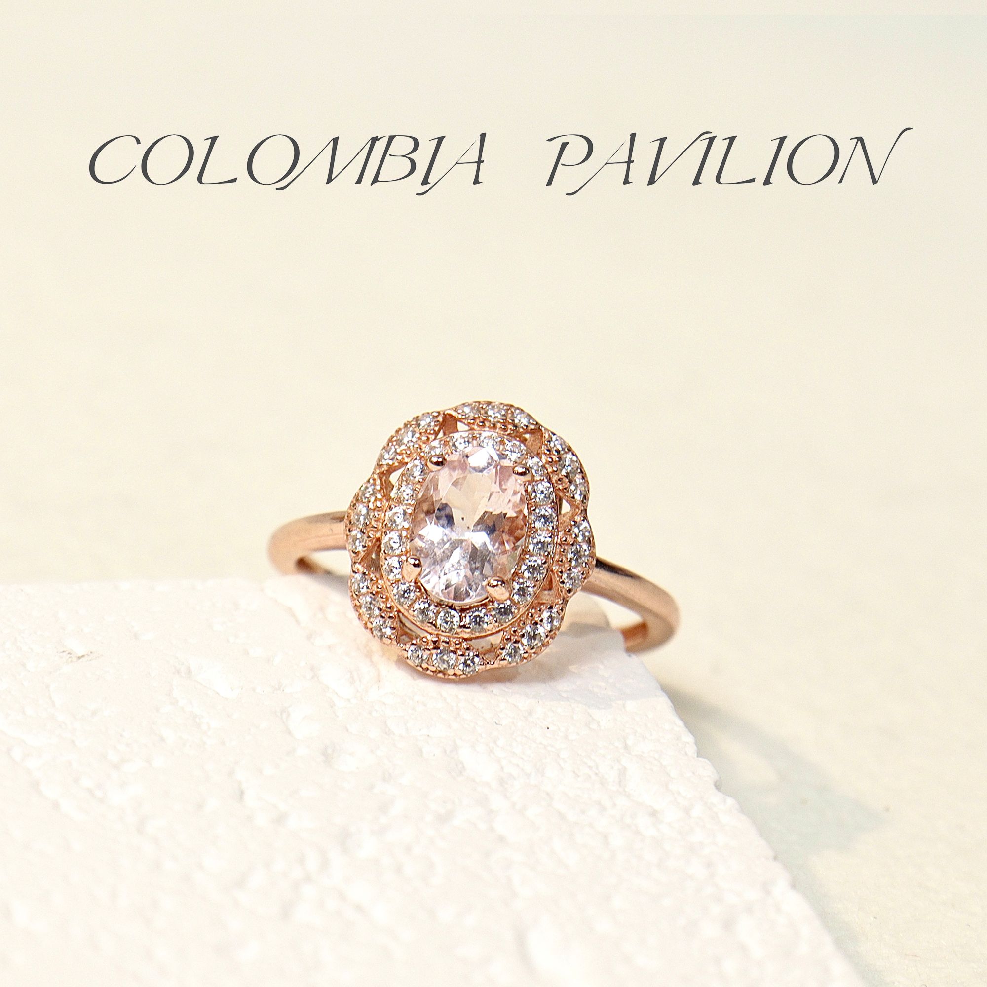 M103-S925银-天然摩根石戒指-轻奢气质奢华-5mm*7mm-1ct左右