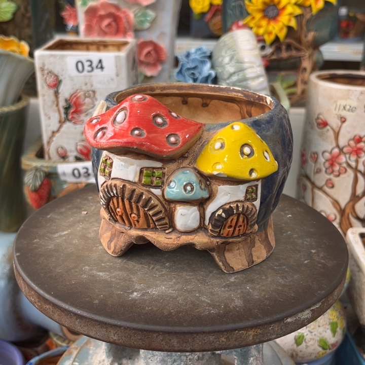 紫砂花盆粗陶材质多肉花盆