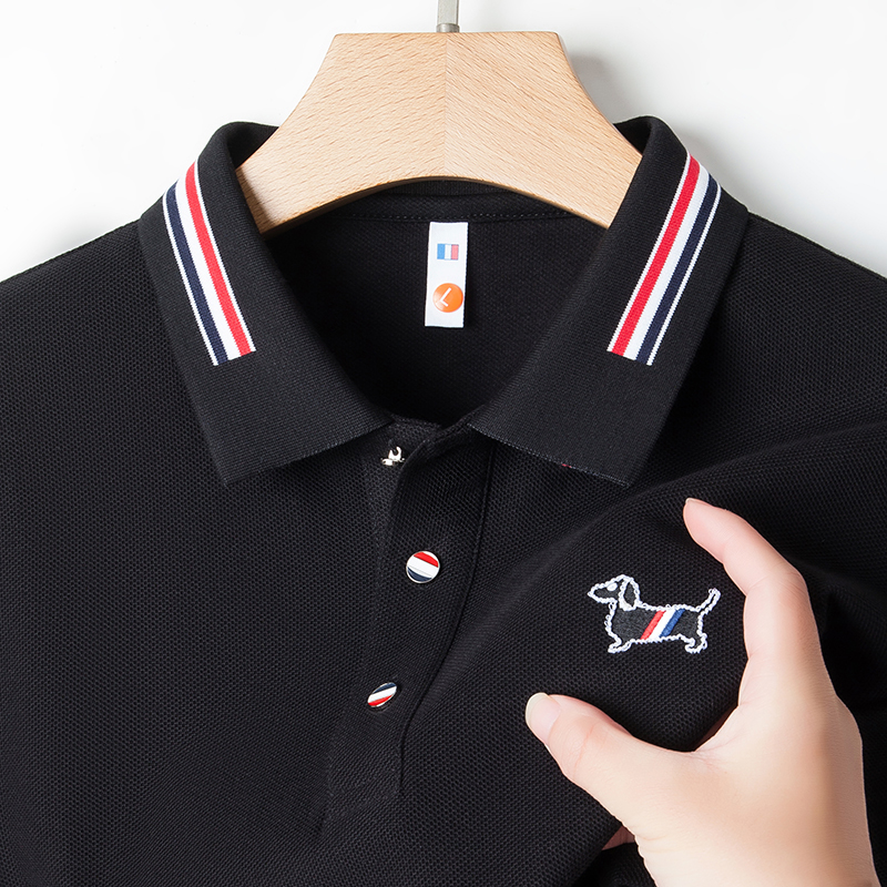100%纯棉夏季新款POLO衫男短袖t恤翻领中青年男士T恤上衣体桖