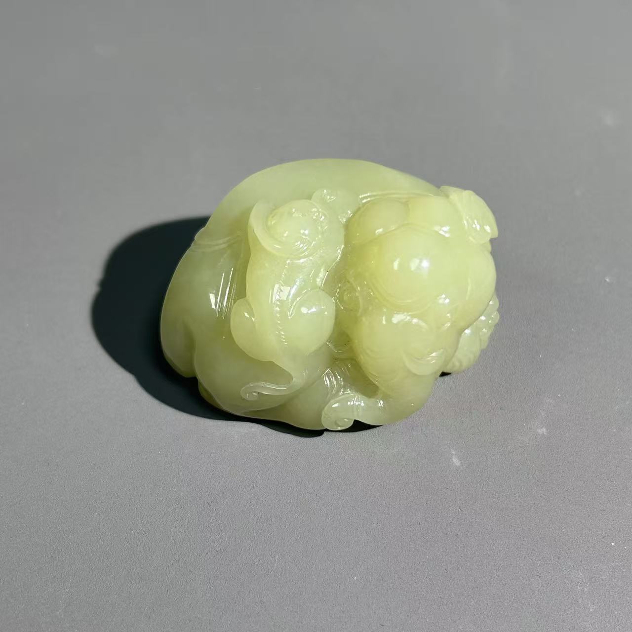 创汇和田玉黄玉象 