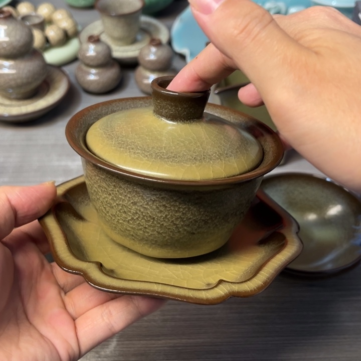 严加云 铁胎知秋 盖碗