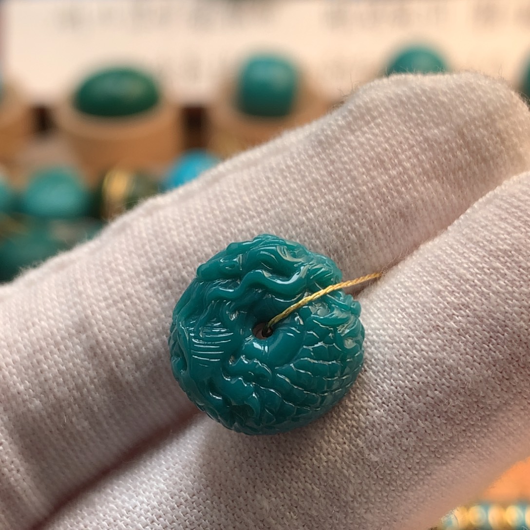 绿松石未镶嵌挂件14.4mm