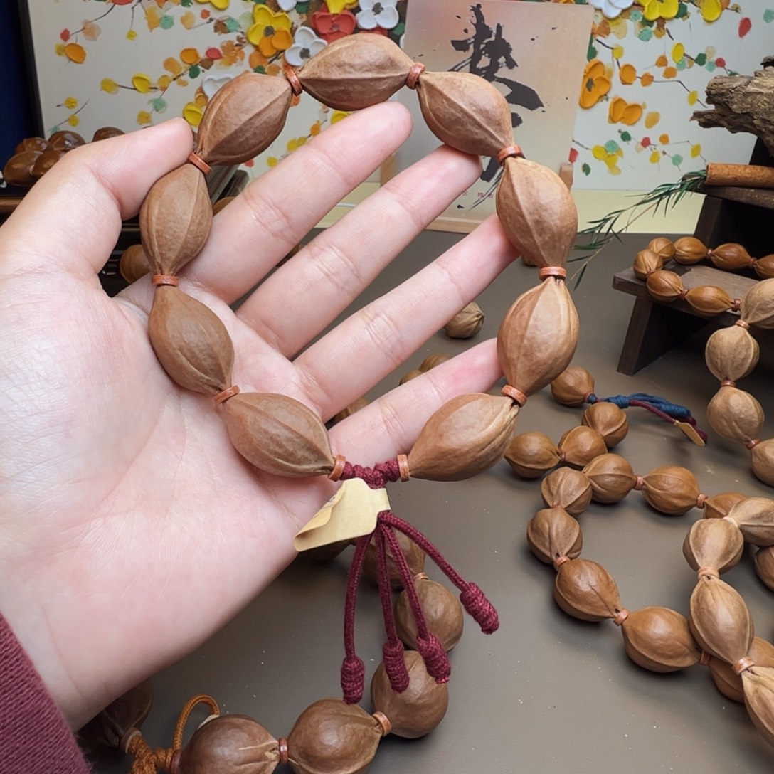 迷***归手串橄榄核梅林铁核1730素串鲨鱼背