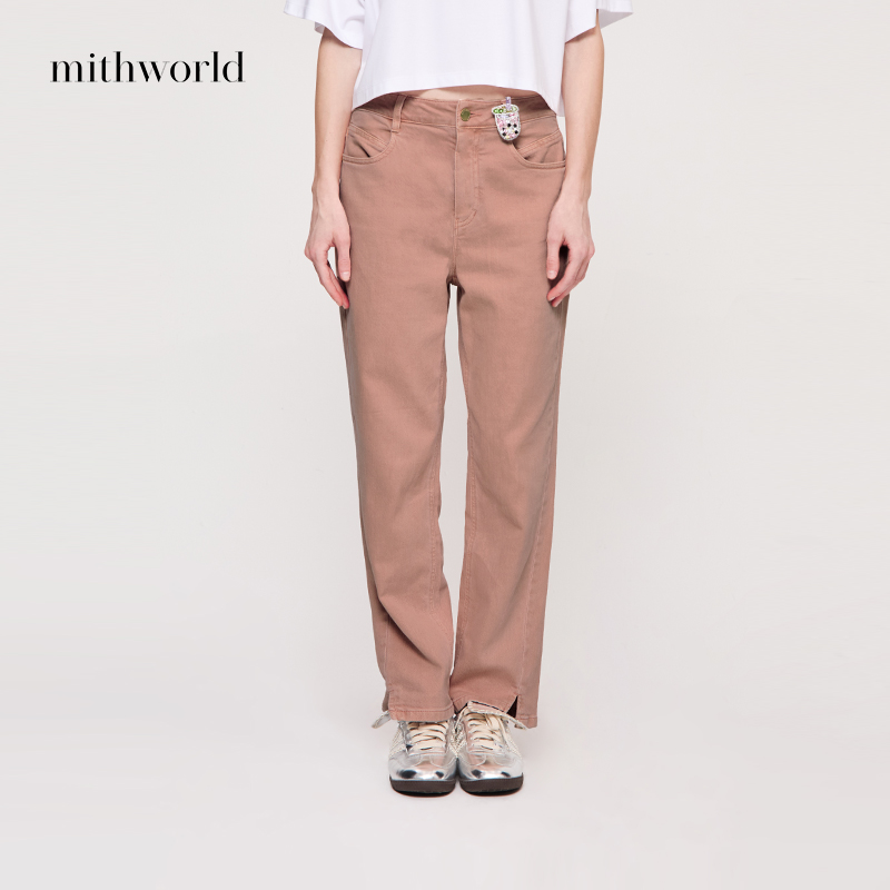mithworld【商场同款】奇趣兔皮质唛标裤子牛仔裤  W1FSB5149R5B