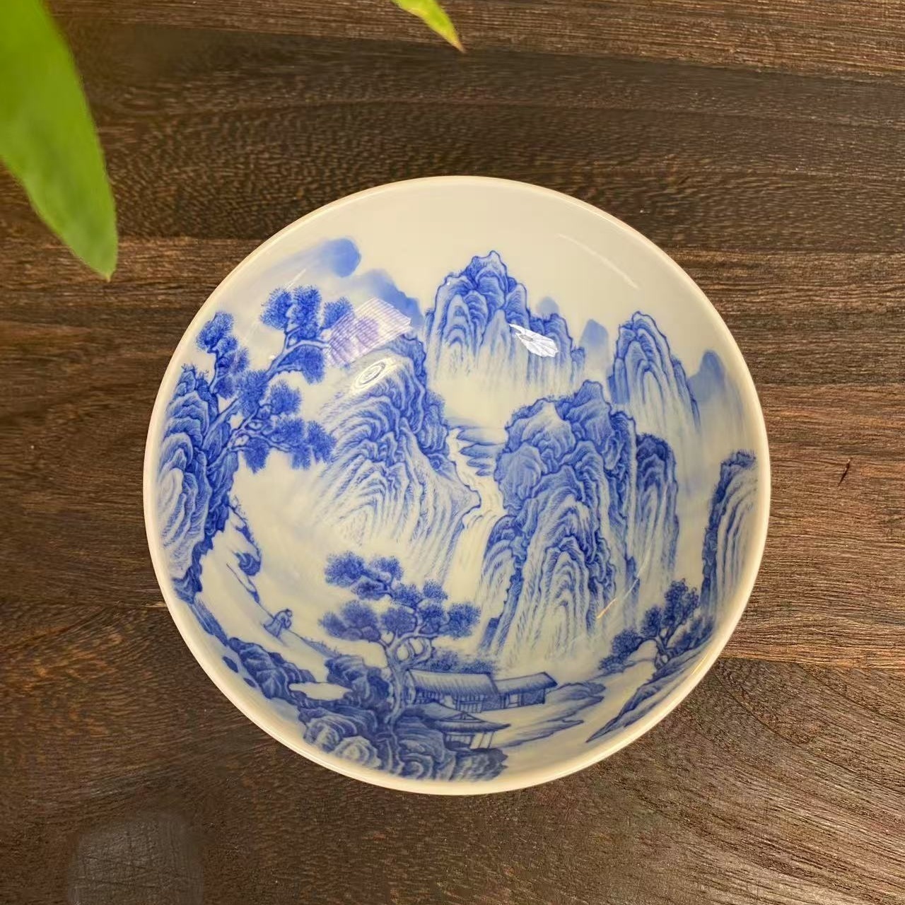 【四悦茶陶】青花山水满工普洱 景德镇陶瓷手工手绘容量100毫升