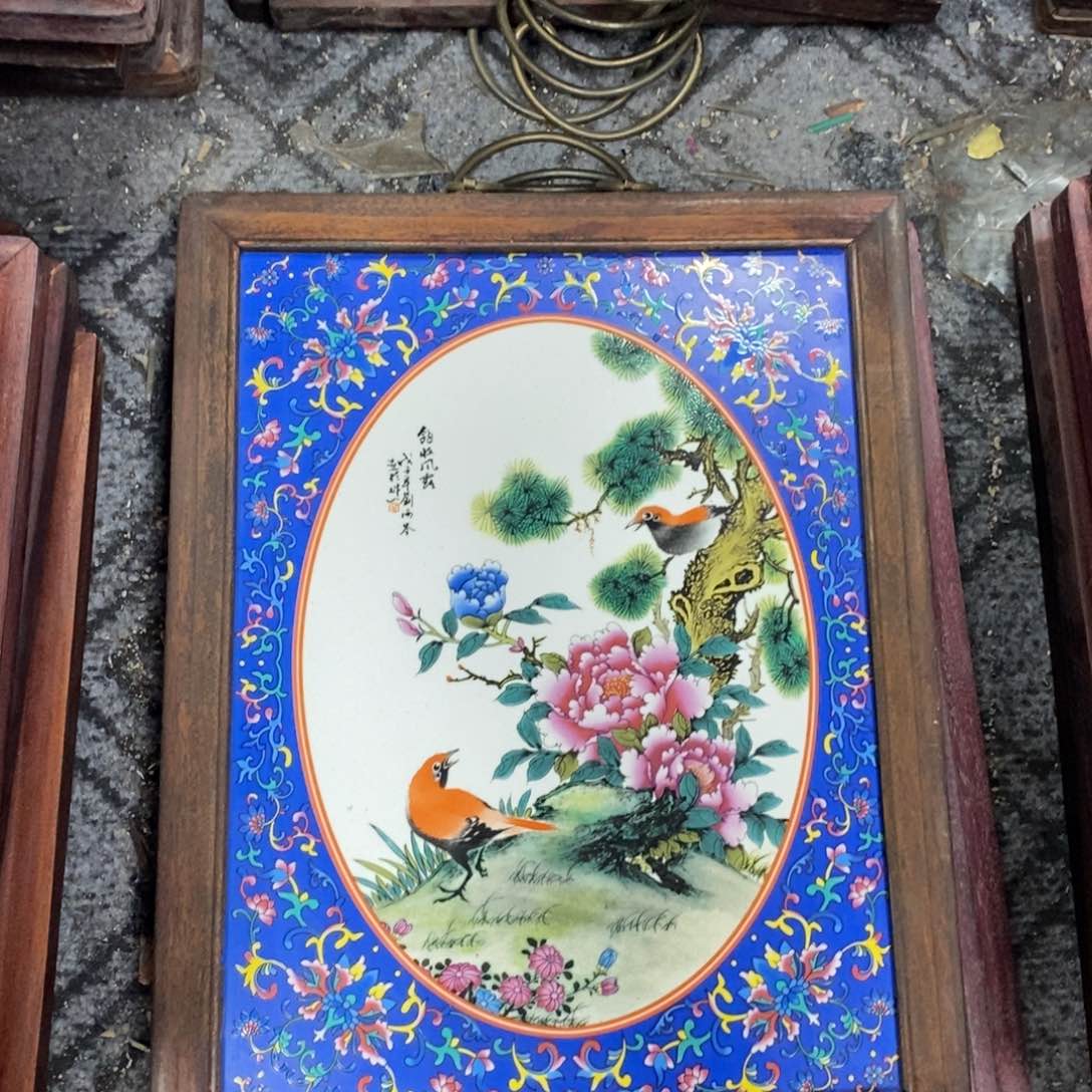 瓷片37*28*1景德镇瓷板画柴窑烧制