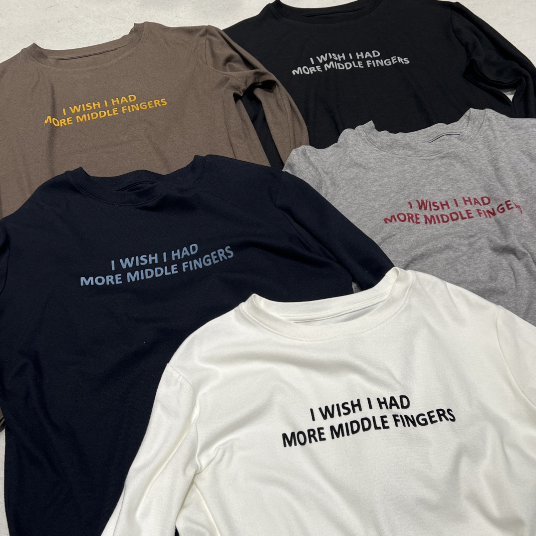 『婷老板』新款、I字母百搭五色长袖T恤719-70