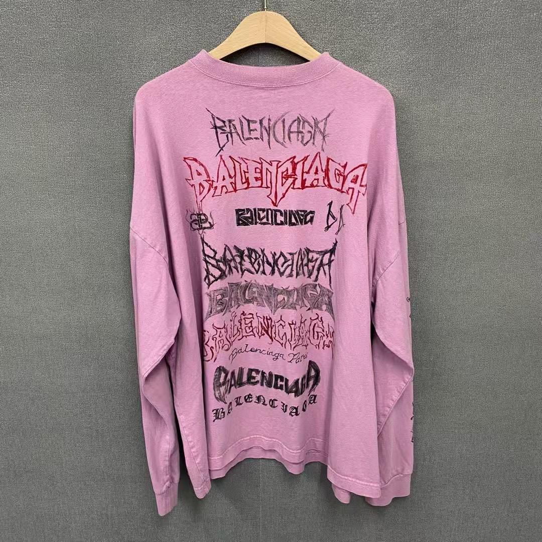 95新 Balenciaga/巴黎世家 龙年限定涂鸦标识长袖卫衣/3码