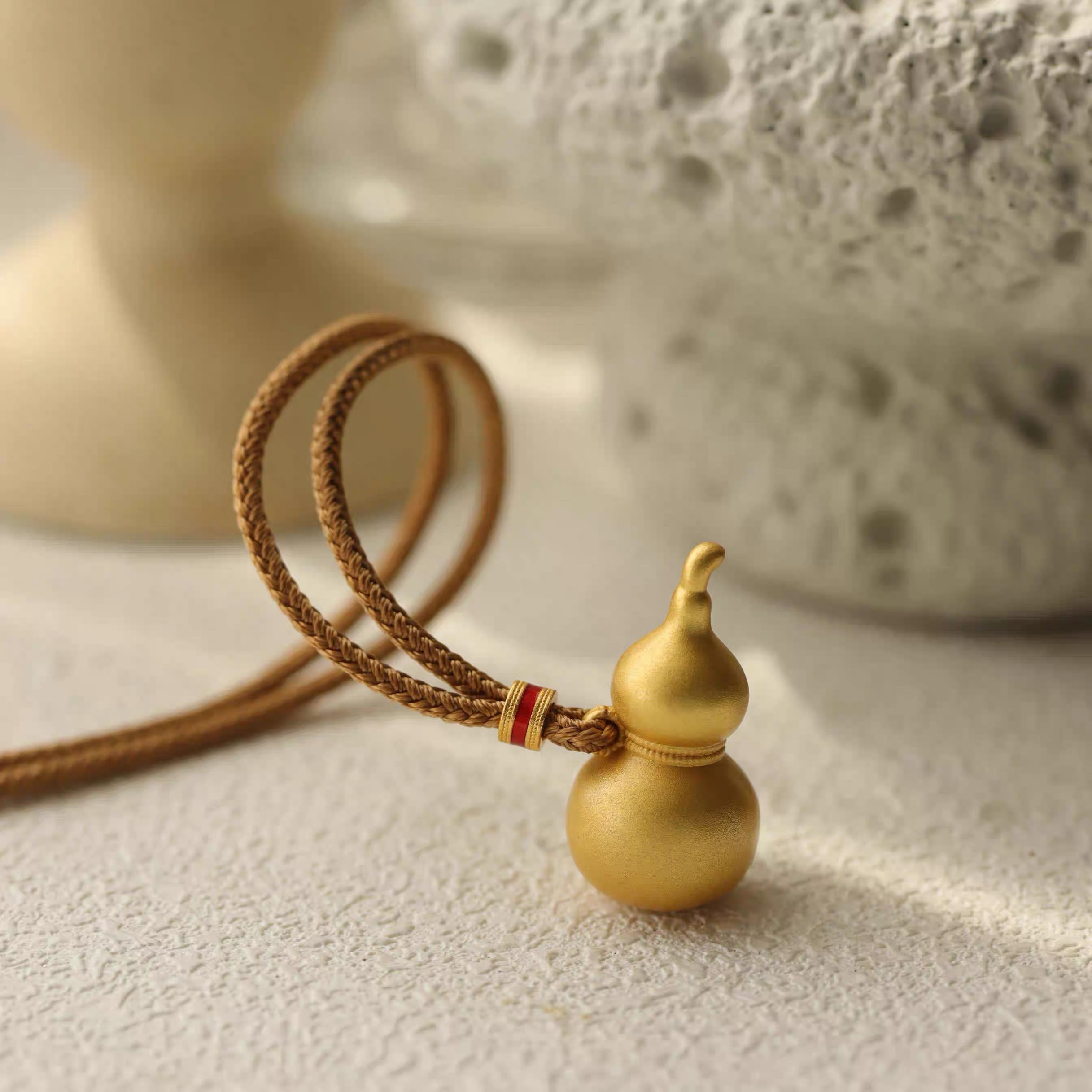 非金属棉绳项链 新中式转运福禄葫芦吊坠项链新中式男女情侣项链