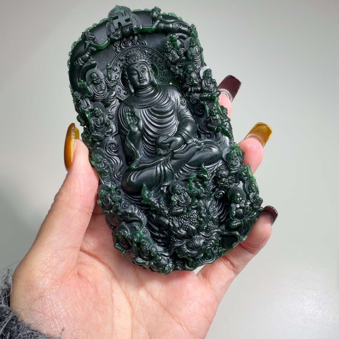 定制翡翠未镶嵌十八罗汉如来佛祖
