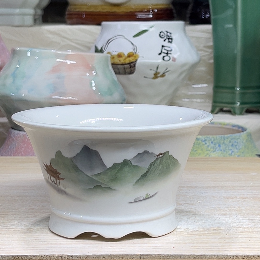 陶瓷绿植多肉微瑕花盆外口径：13*7.5