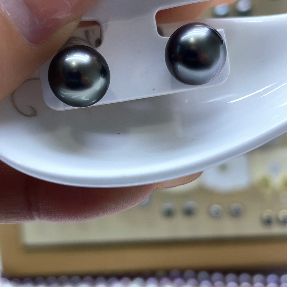 海水珍珠耳饰银S925镶嵌