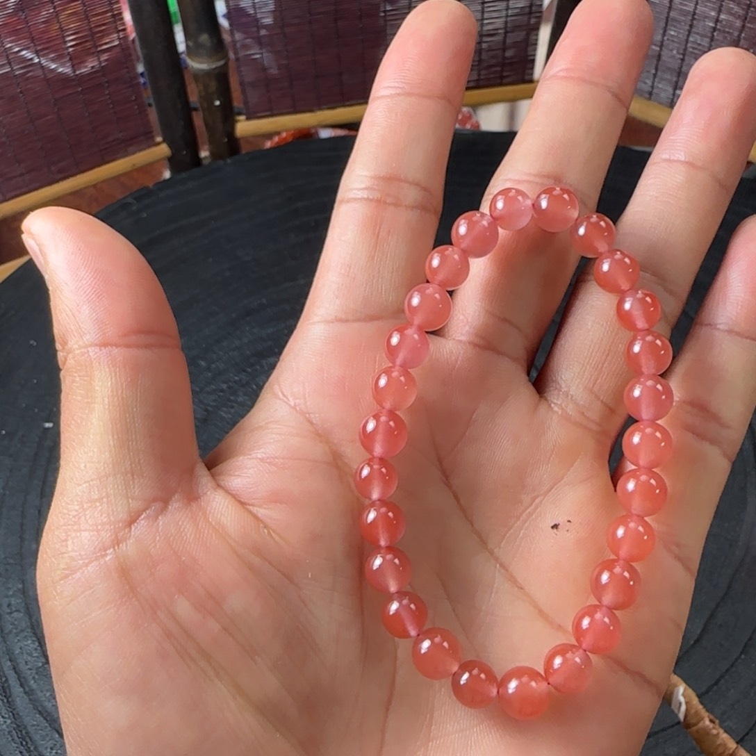 南红玛瑙7mm冰粉手串未镶嵌