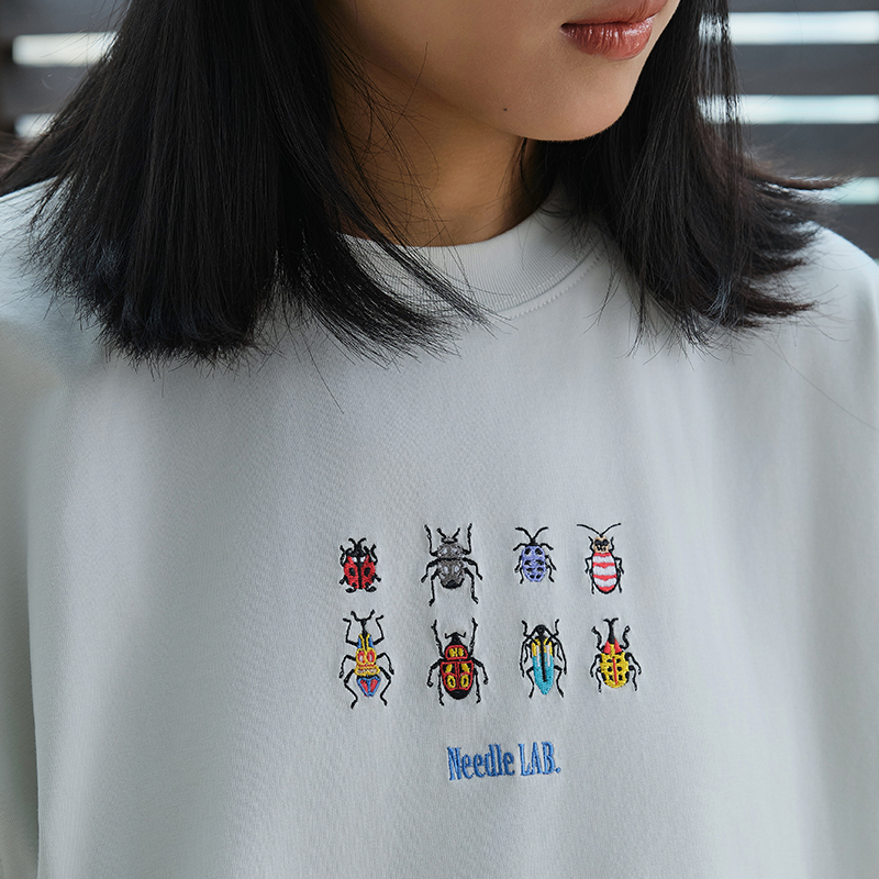 Battles 昆虫标本刺绣凉感短袖T恤Sorona夏季宽松休闲美式复古