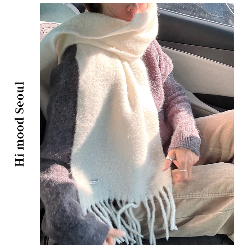 【金恩慧欧尼Hi mood】羊驼毛流苏氛围感混纺羊毛围巾