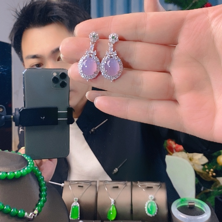 玛瑙/玉髓耳坠未镶嵌