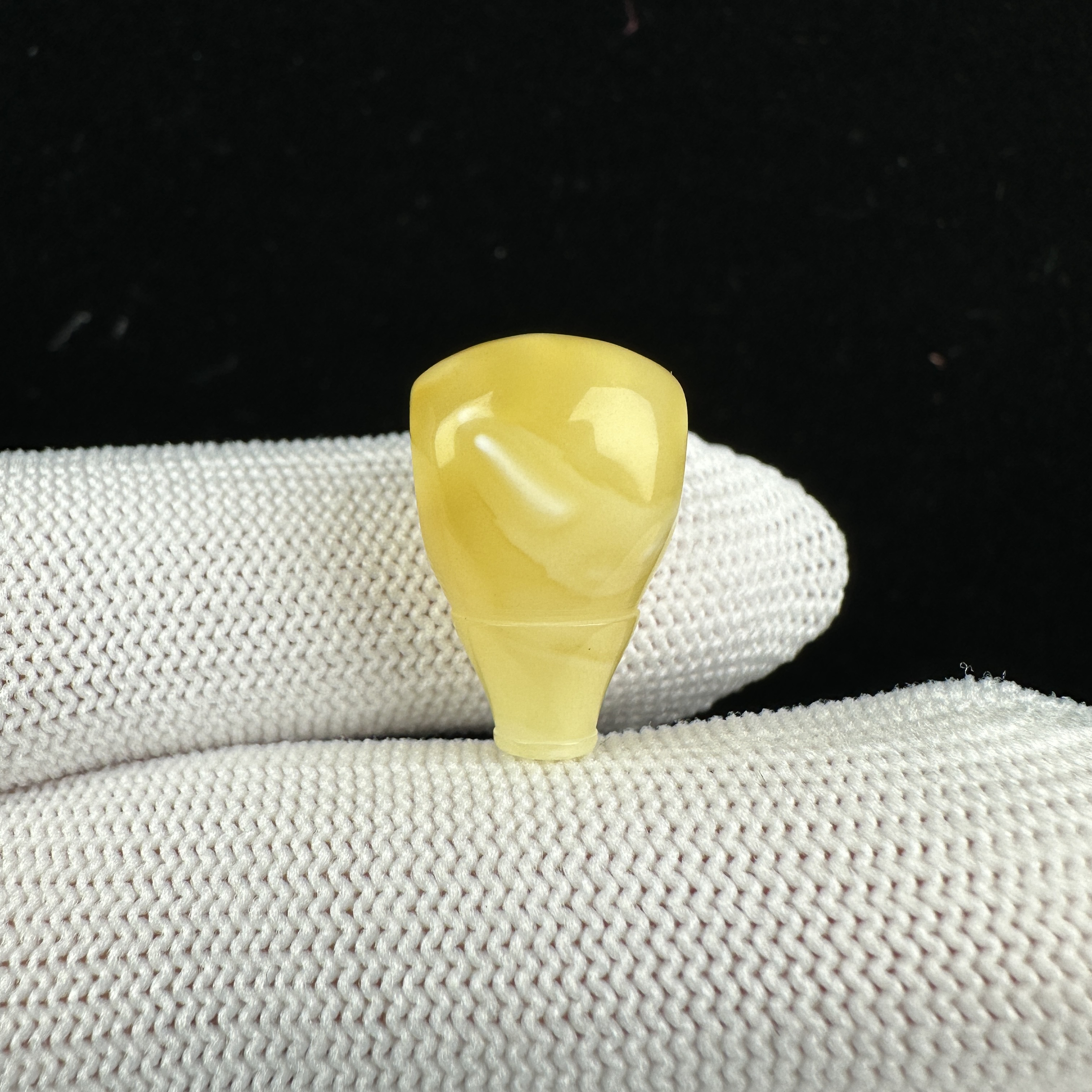 Z1796天然原矿蜜蜡奶黄三通 12.7MM 支持复检假一罚四