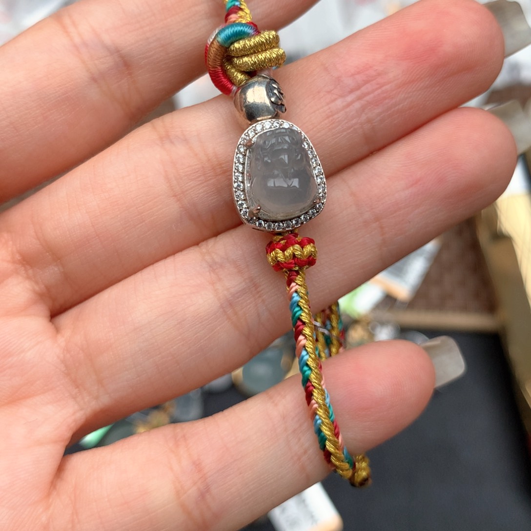 银S925镶嵌挂件翡翠