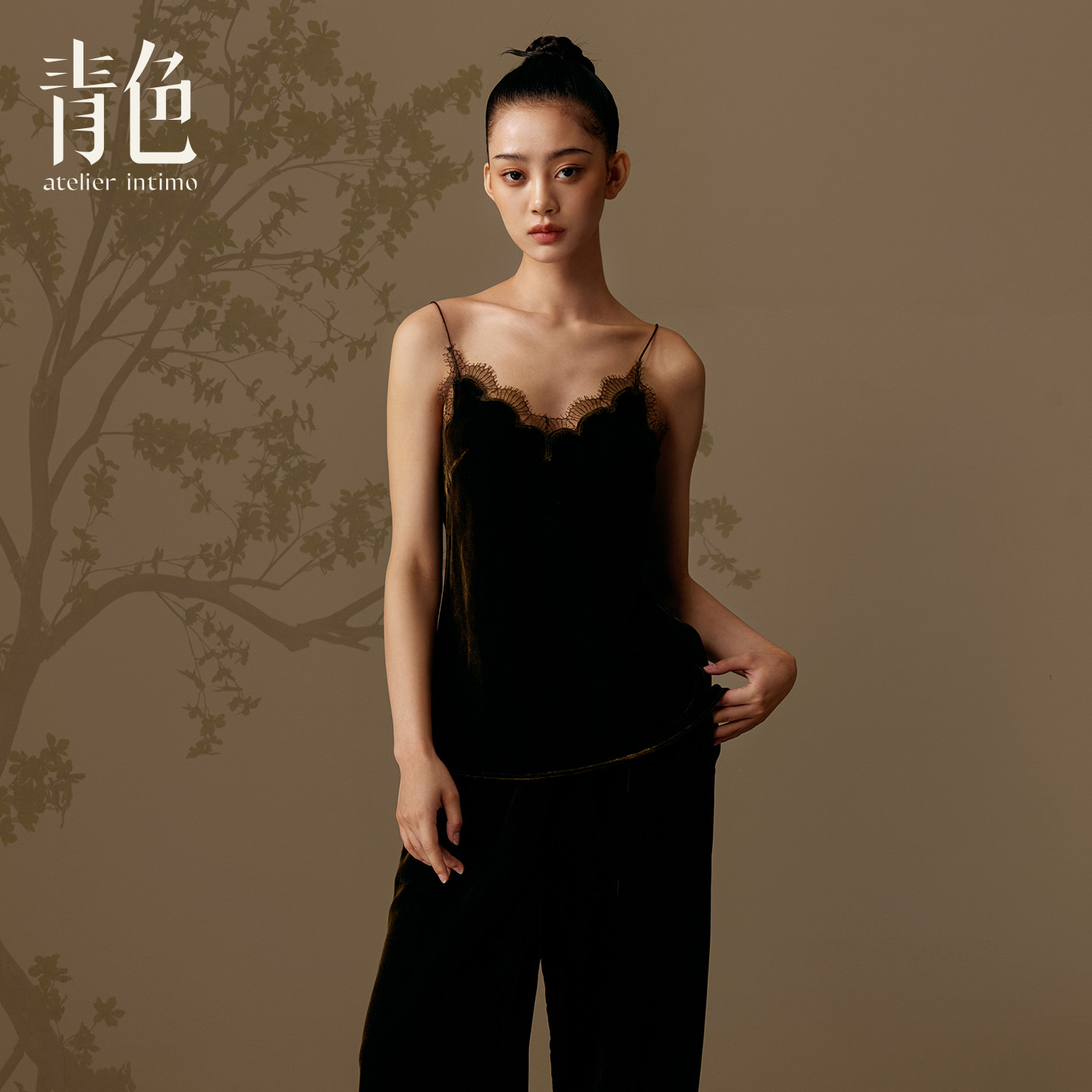 atelier intimo/青色【苔青丝绒系列】时尚秋冬休闲气质女士家居服